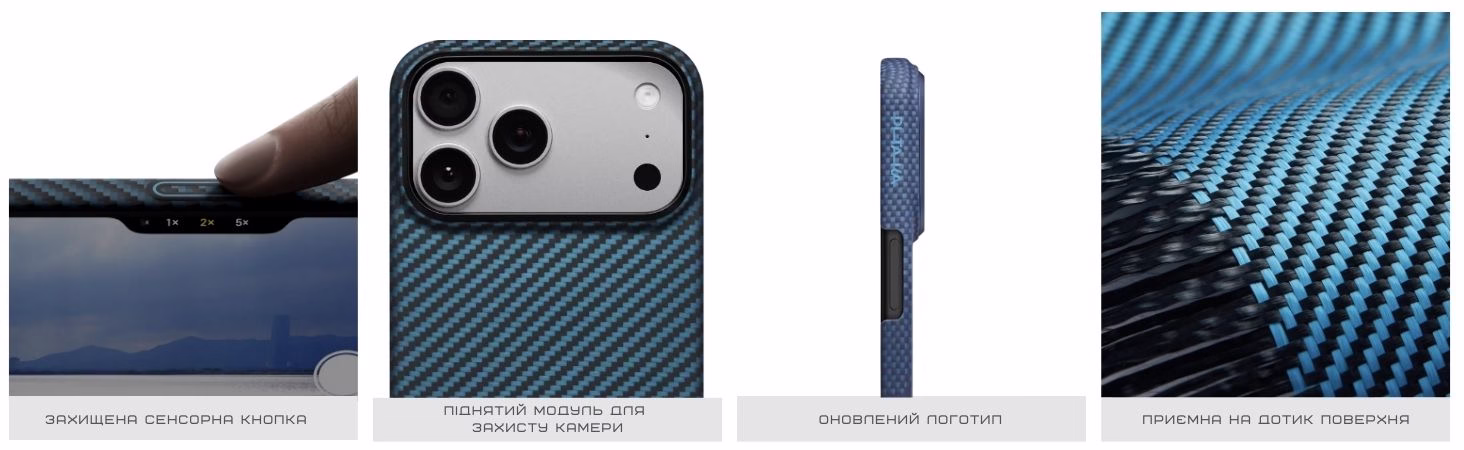 Чохол Pitaka Ultra-Slim Twill Blue/Grey для iPhone 17 Pro - 7